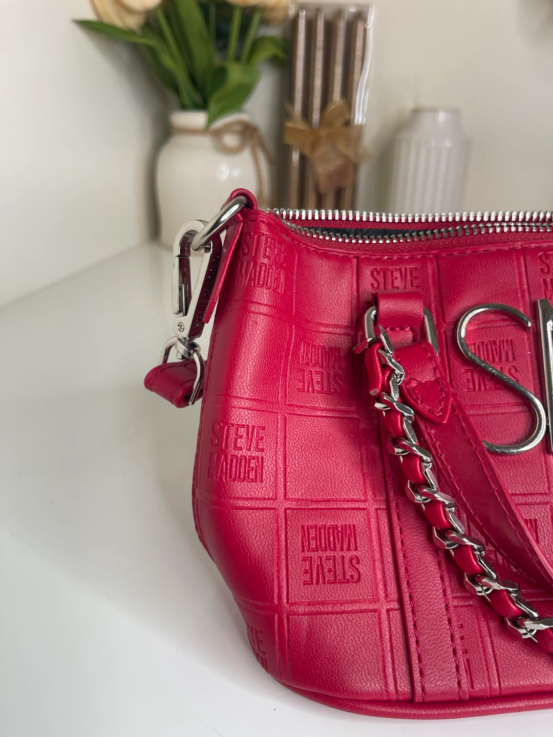 Steve Madden Pink Embossed Satchel Handbag - photo 4