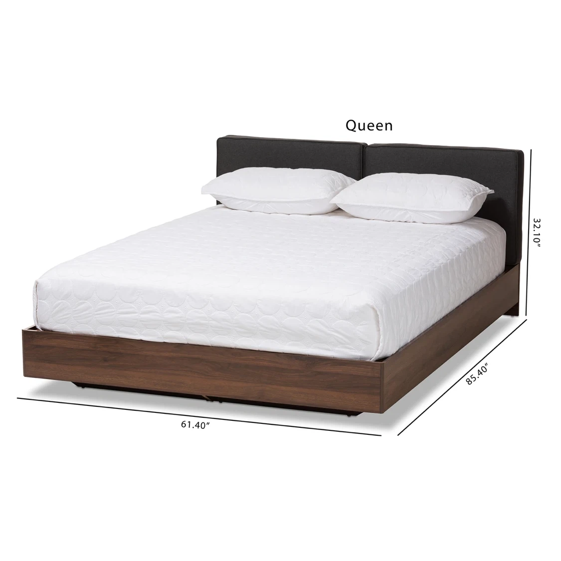 New Mid Century Modern Queen Size Storage Platform Bed - photo 2