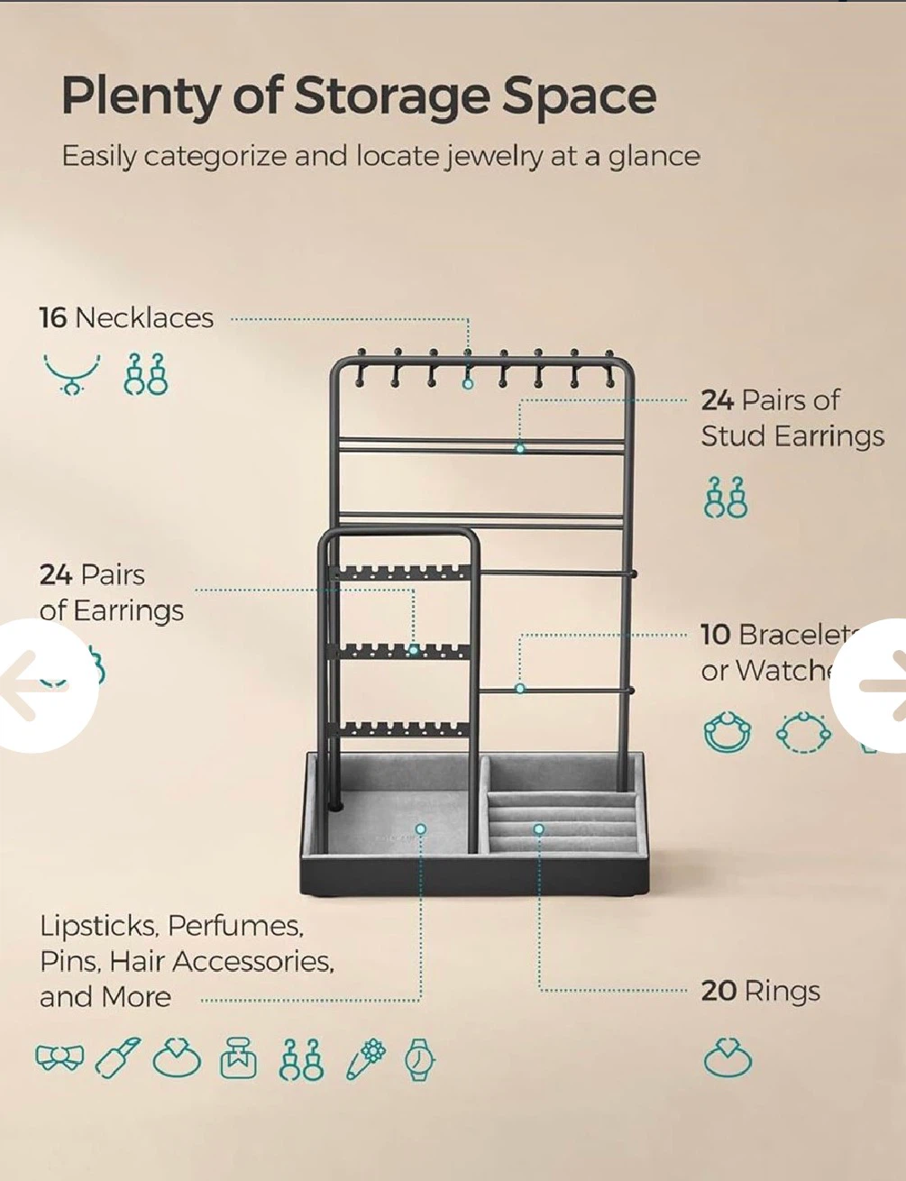 Songmics Jewelry Organizer Stand - photo 4