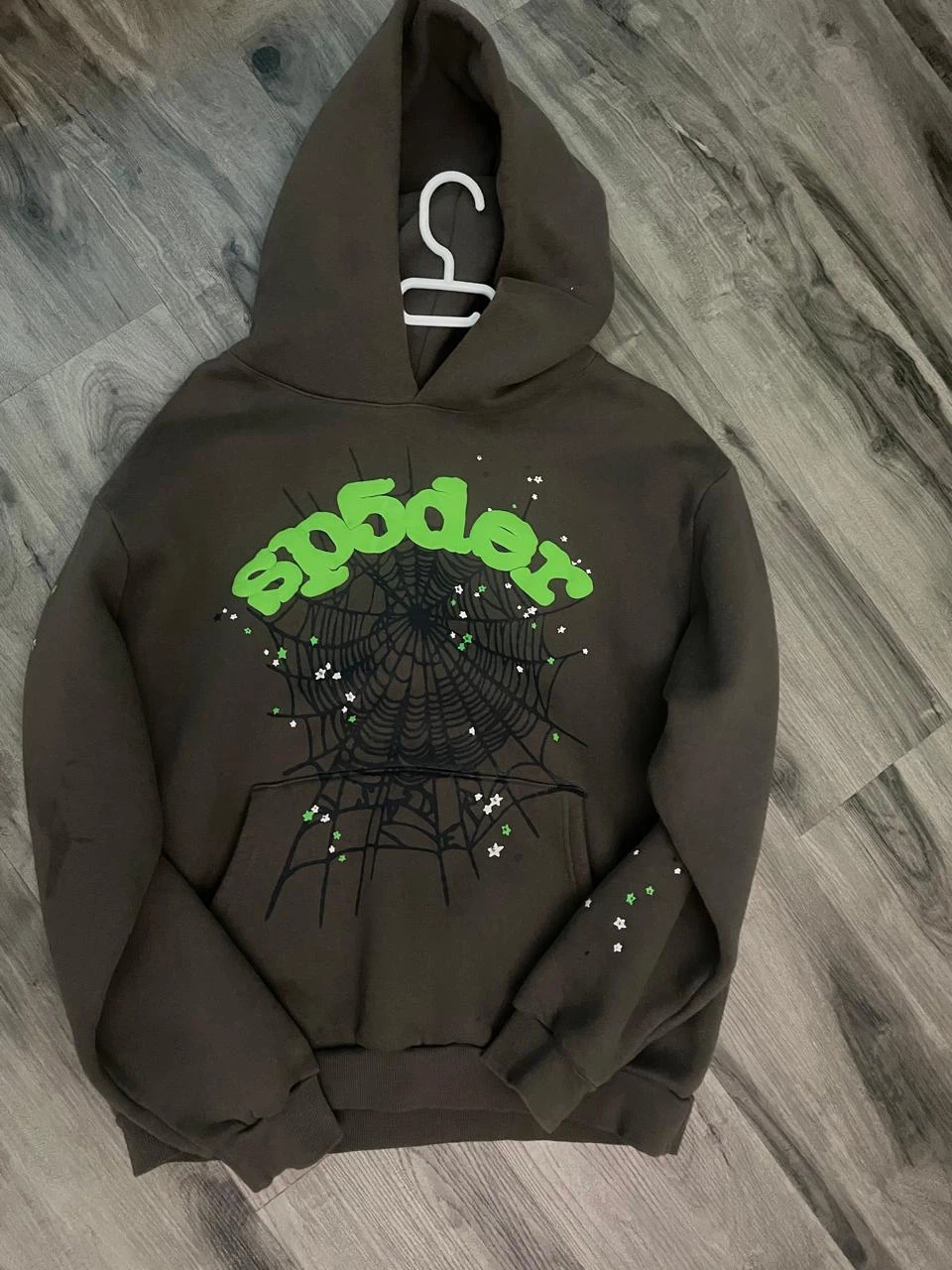 Sp5der Hoodie Brown Spiderweb Graphic - photo 3