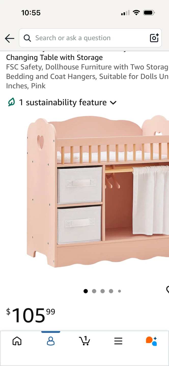 OOOK Baby Doll Crib and Changing Table with Storage - photo 3