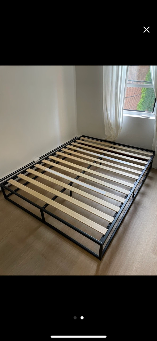 Queen Metal Bed Frame with Mattress