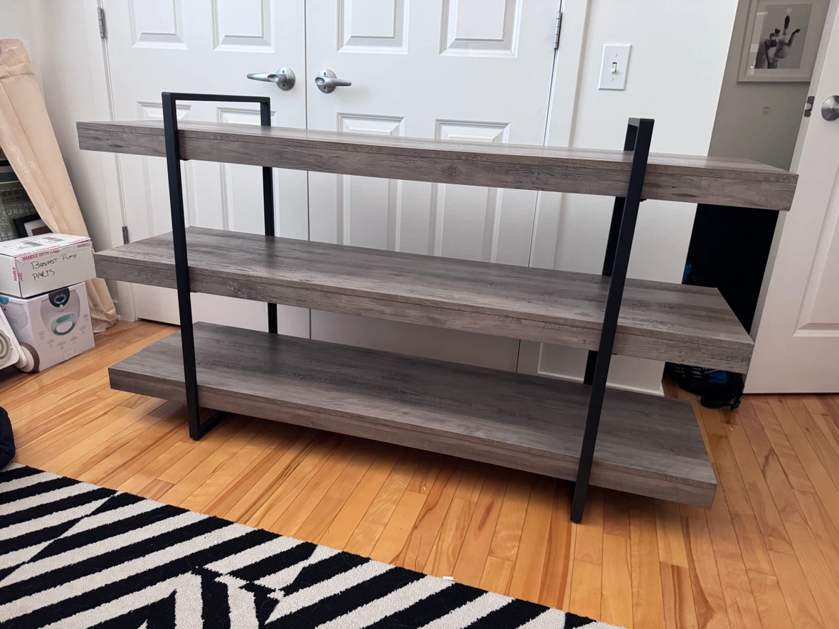3-Shelf Industrial Style Bookshelf - photo 5