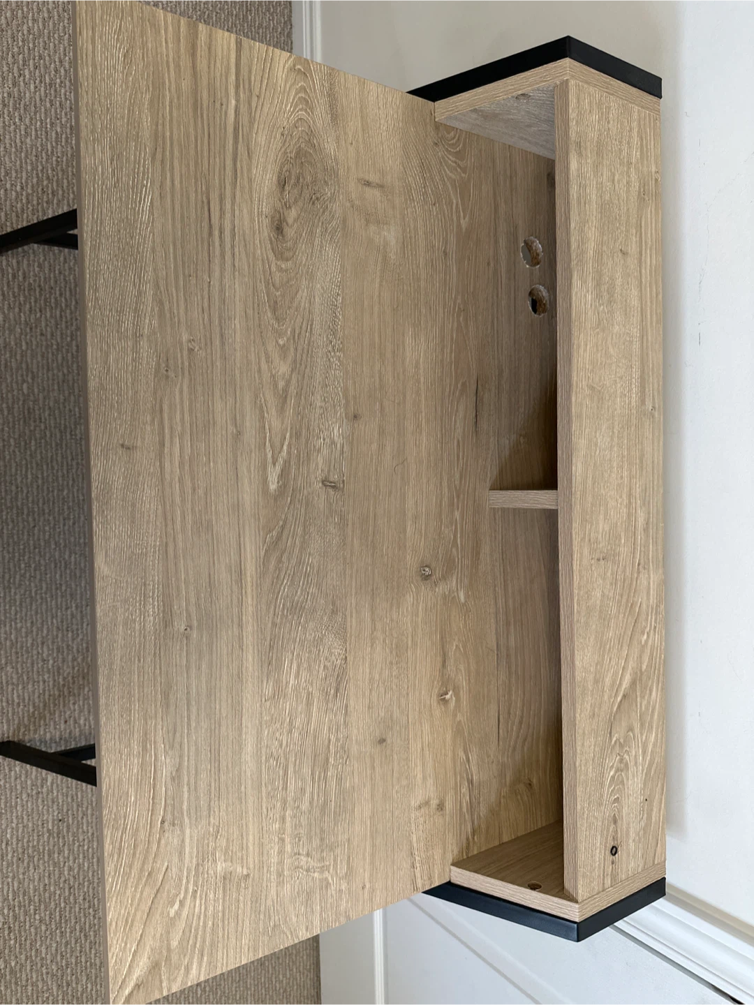 Wood Finish Desk with Black Frame - photo 2