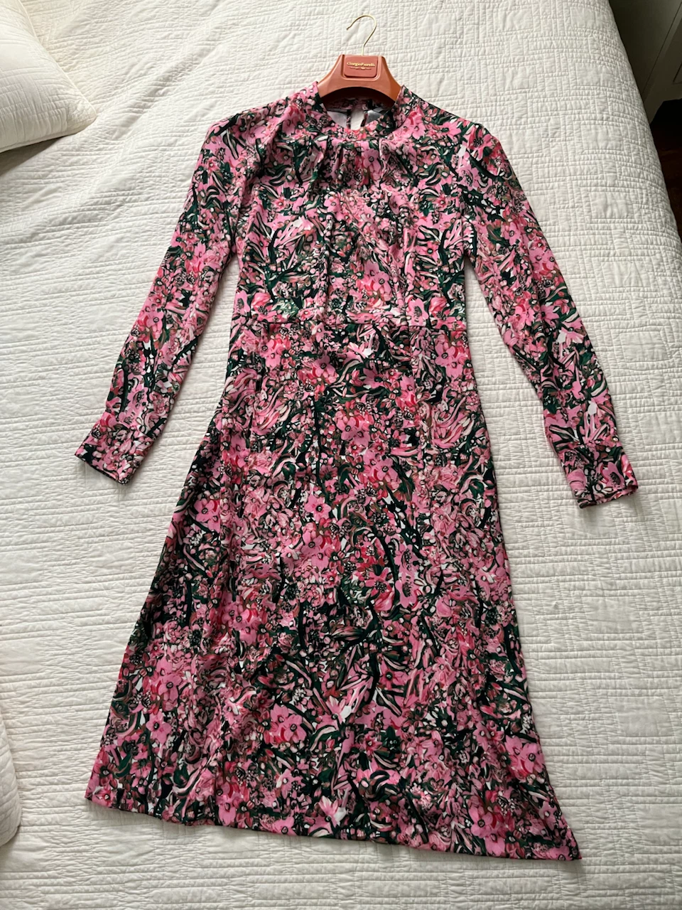 H&M Floral Print Long Sleeve Dress - Size 14