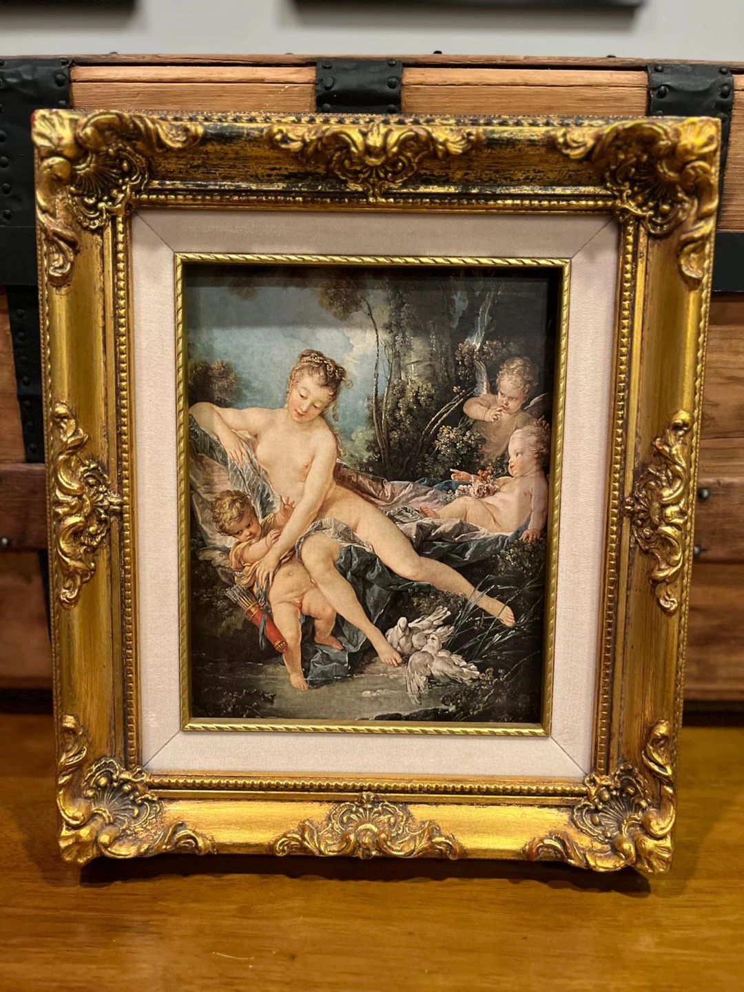 Framed Artwork Print of Reclining Nude with Cherubs