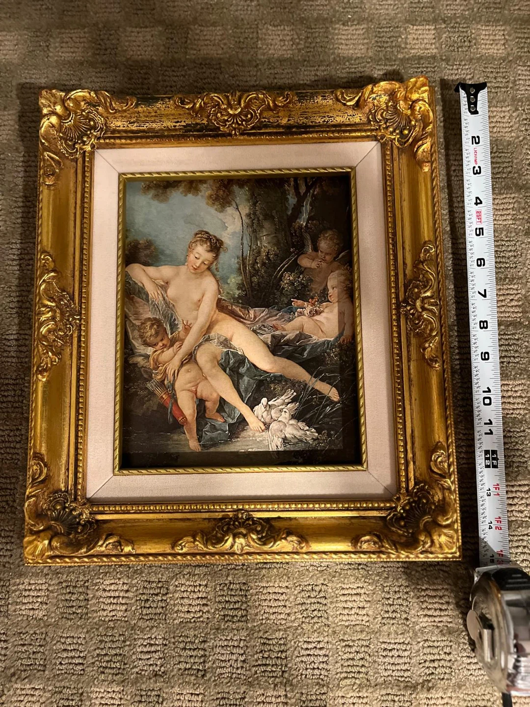 Framed Artwork Print of Reclining Nude with Cherubs - photo 3