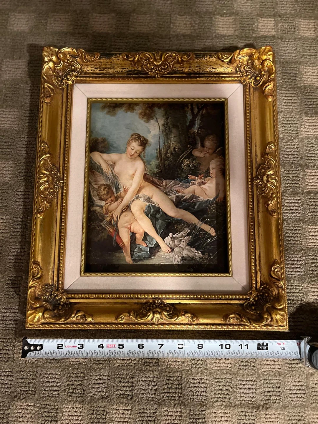 Framed Artwork Print of Reclining Nude with Cherubs - photo 4