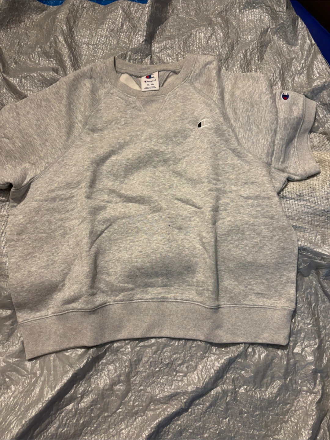Ladies Champion Grey Short Sleeve Sweatshirt XL