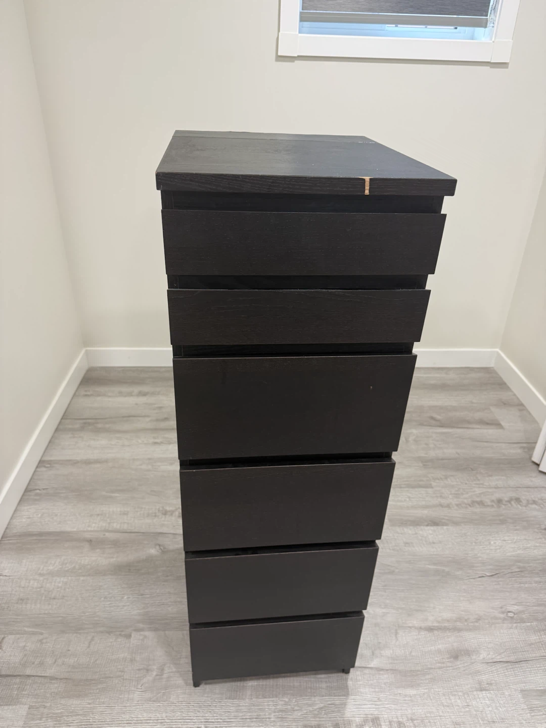 IKEA MALM 6-Drawer Dresser with Flip-Top Mirror - Dark Brown
