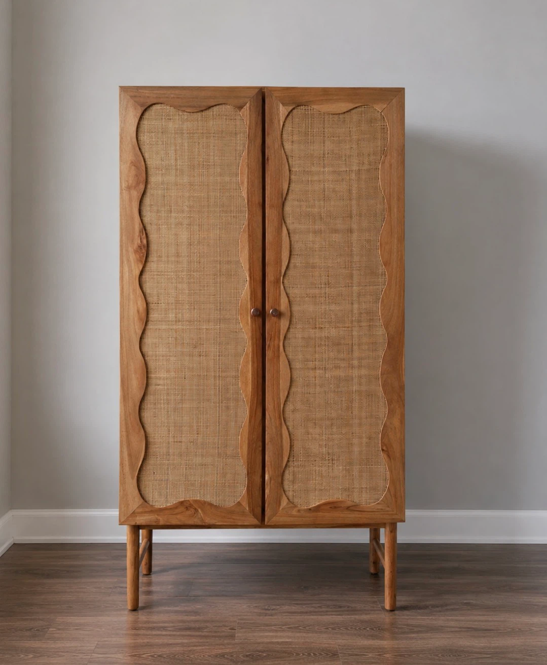New Boho Teak Wood Storage Cabinet
