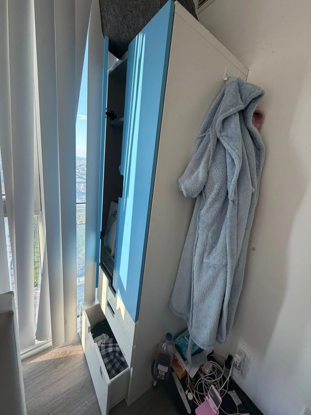 Blue Wardrobe with Drawers - photo 2