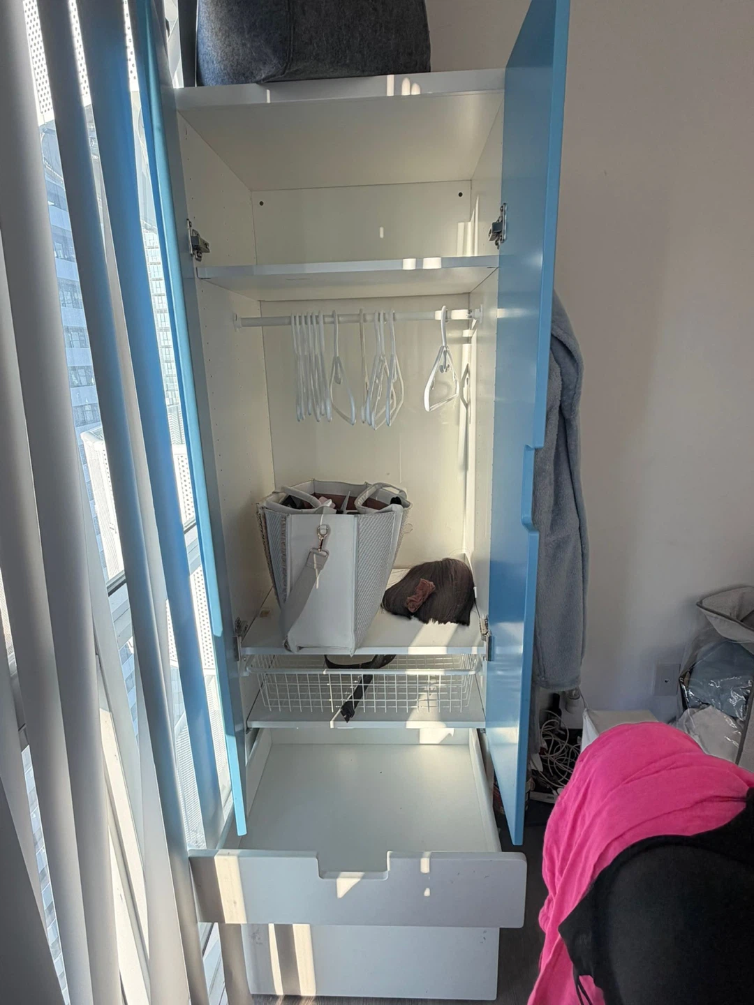 Blue Wardrobe with Drawers - photo 3