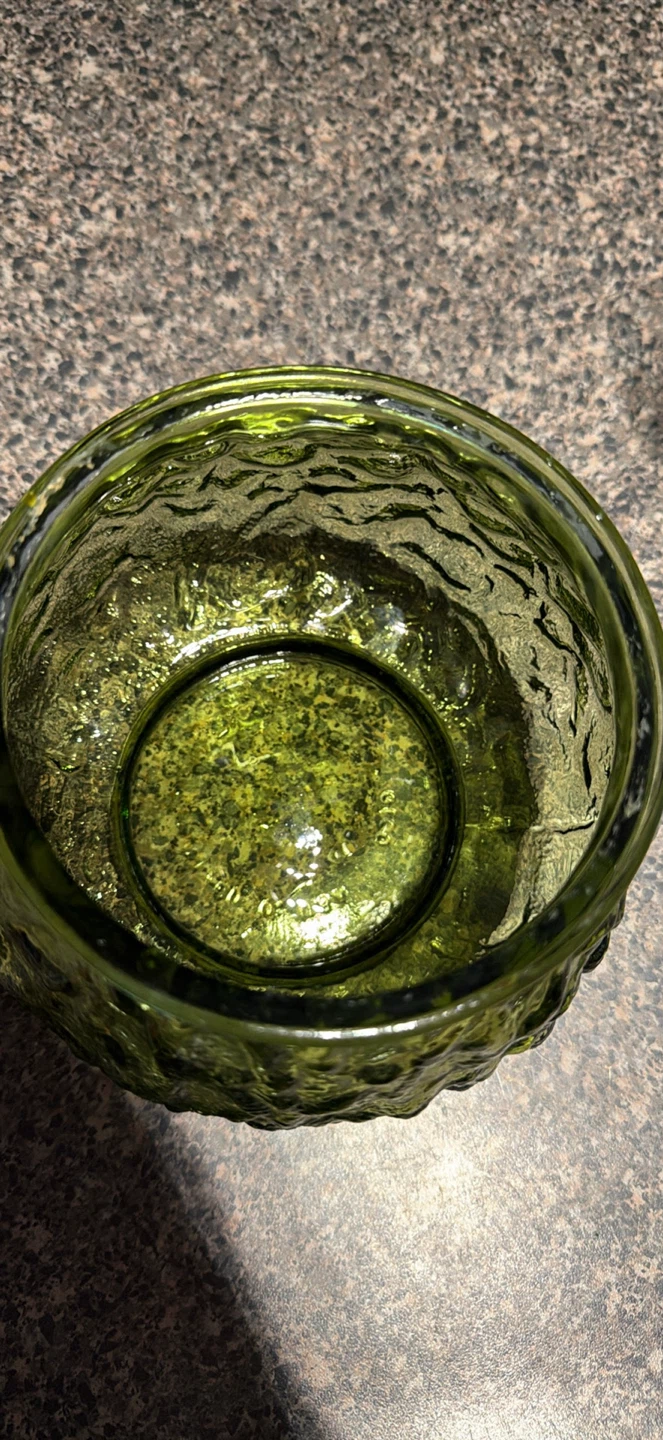 Vintage Green Textured Glass Candy Dish - photo 2