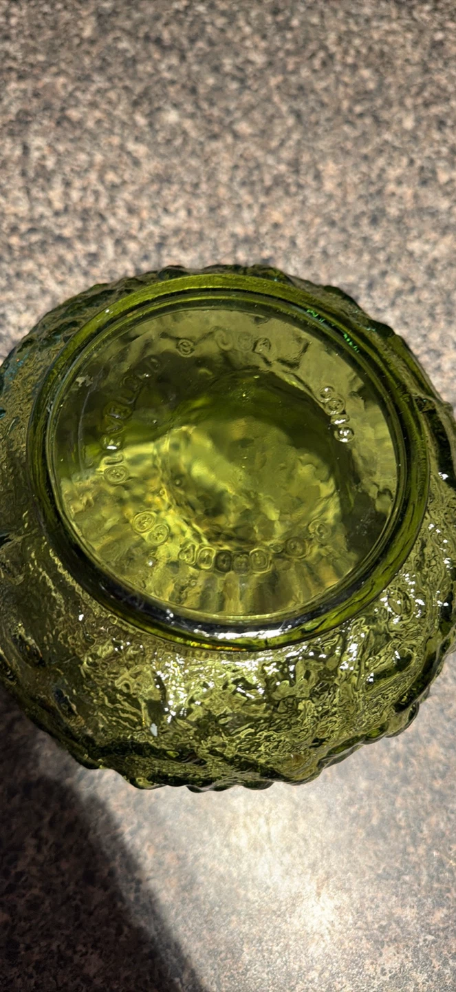 Vintage Green Textured Glass Candy Dish - photo 3