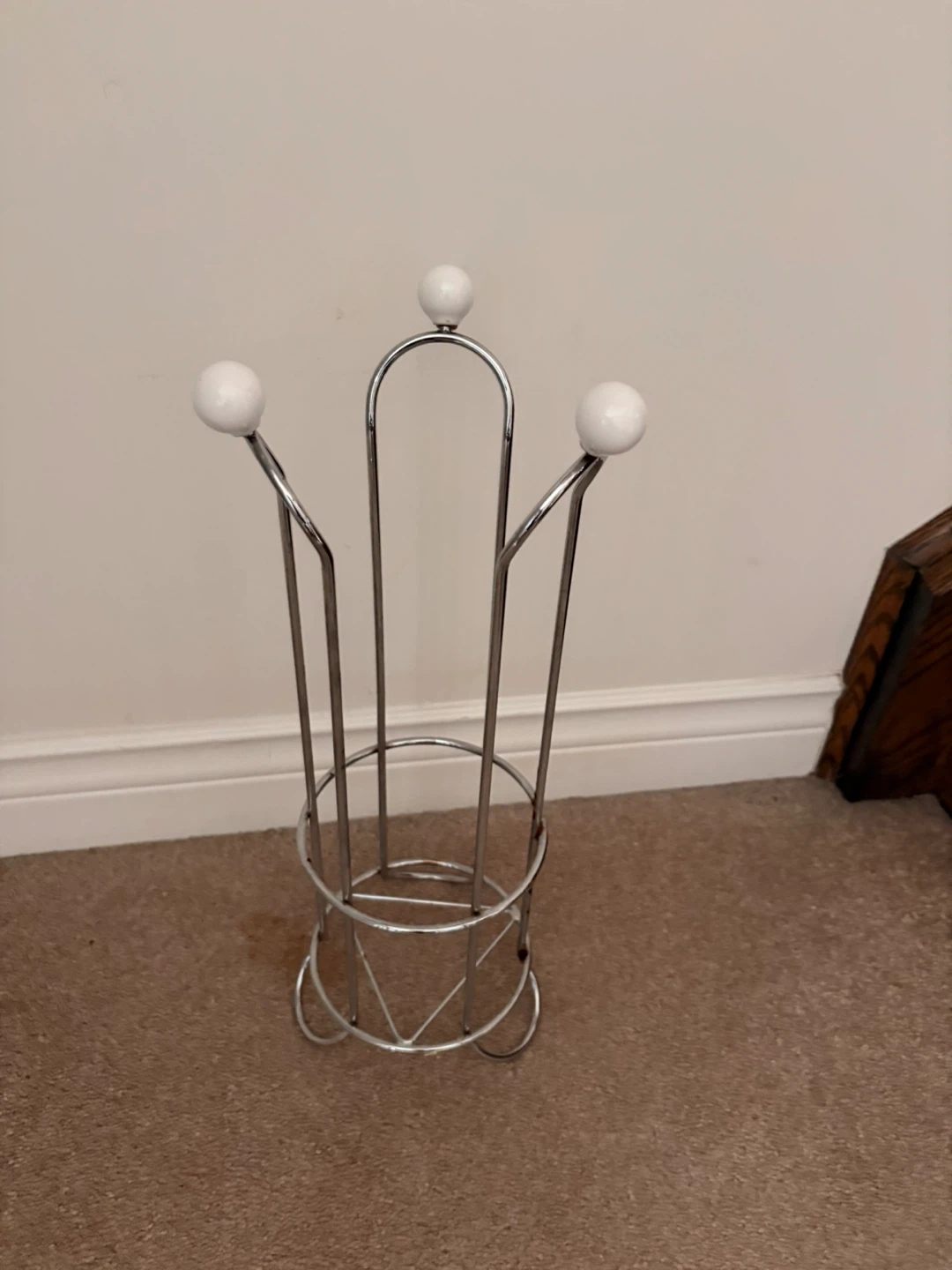 Chrome & White Ball Toilet Paper Holder - photo 2