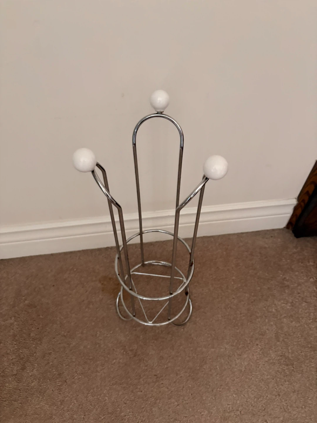 Chrome & White Ball Toilet Paper Holder - photo 3