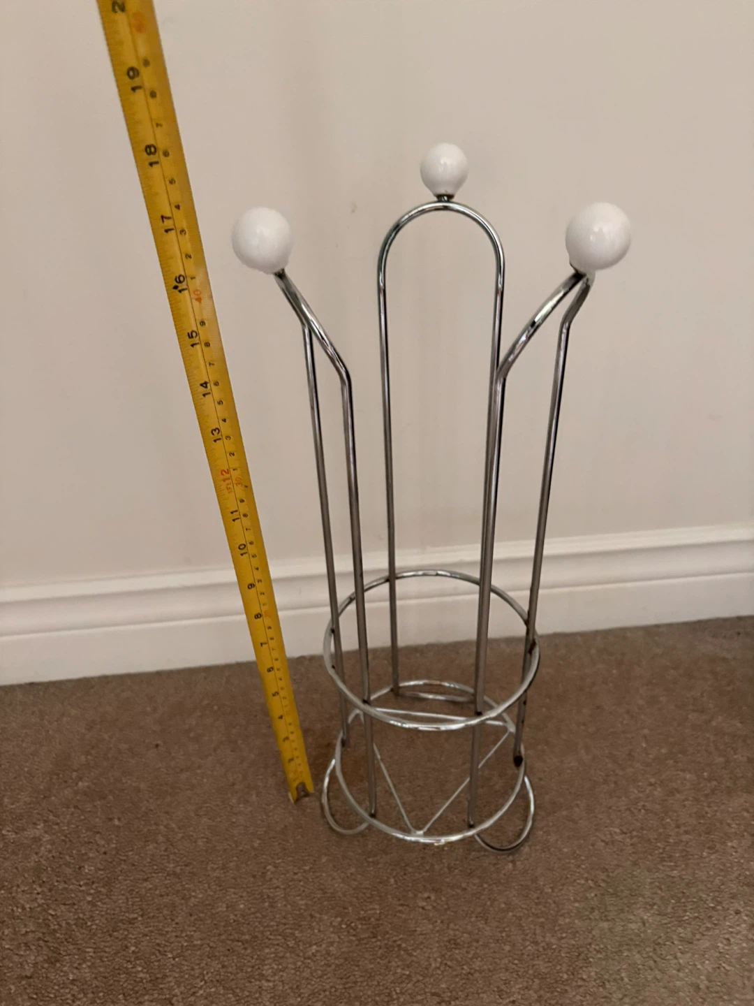 Chrome & White Ball Toilet Paper Holder - photo 4