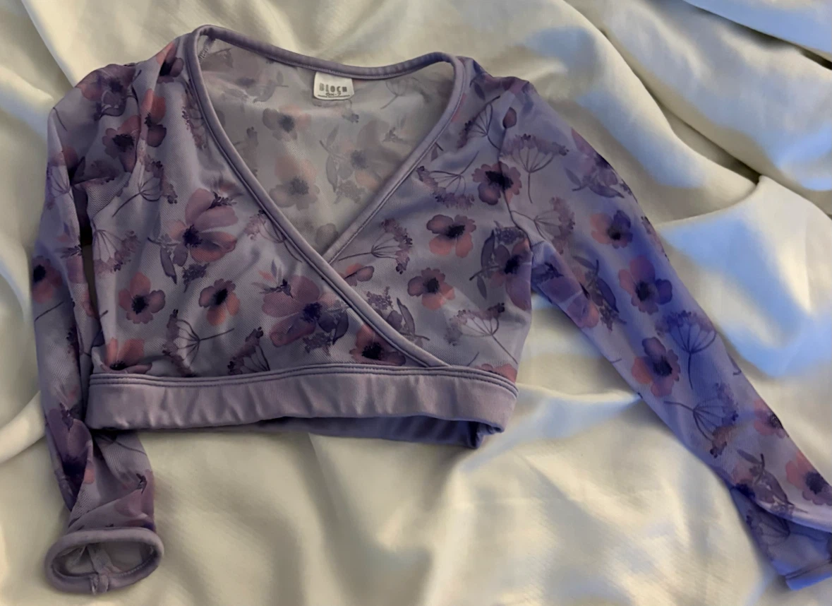 Bloch Girls Floral Ballet Wrap Top 6X-7
