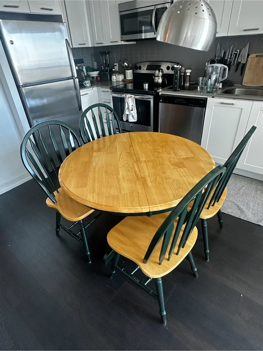 Round Wooden Dining Table with 4 Chairs