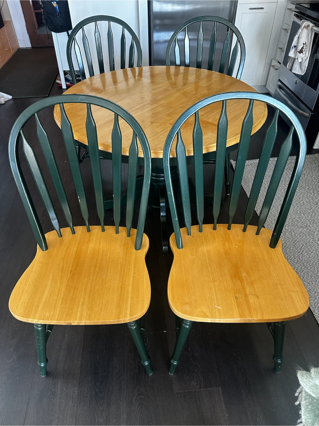 Round Wooden Dining Table with 4 Chairs - photo 5