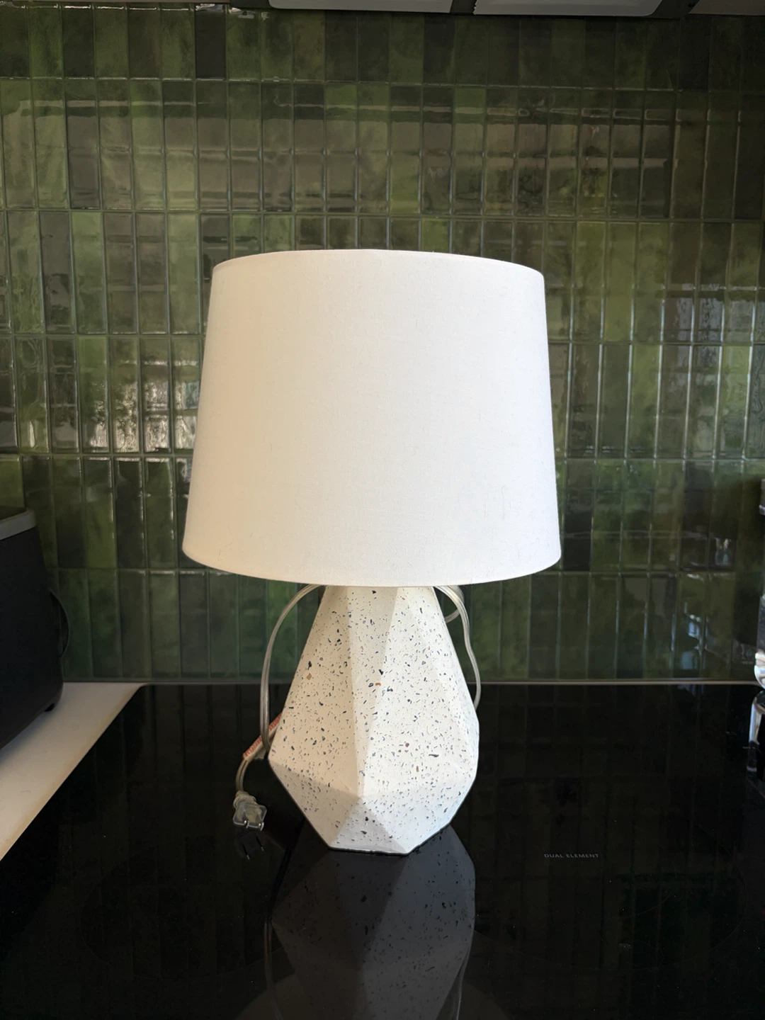 Terrazzo Geometric Table Lamp with White Shade