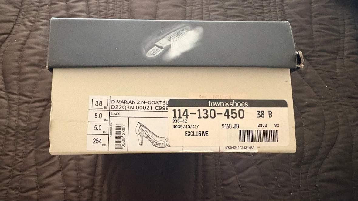 Geox Black Leather Perforated Heels - Size 8 US / 38 EU - photo 5