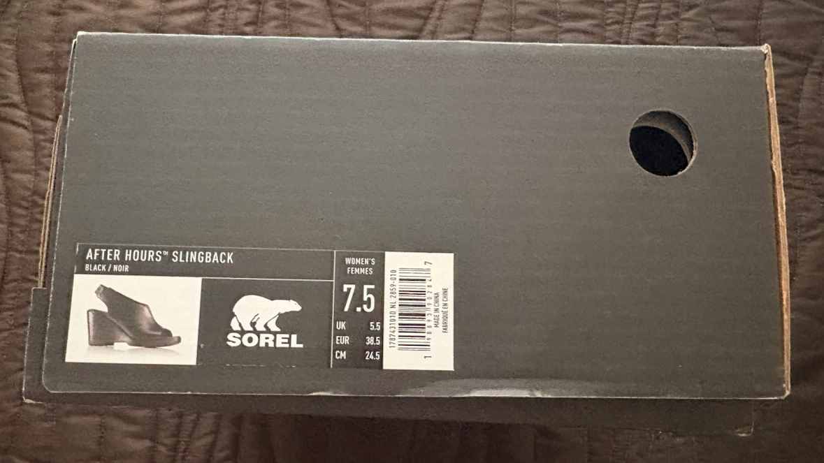 Sorel After Hours Slingback Wedge Heels Black Size 7.5 - photo 4