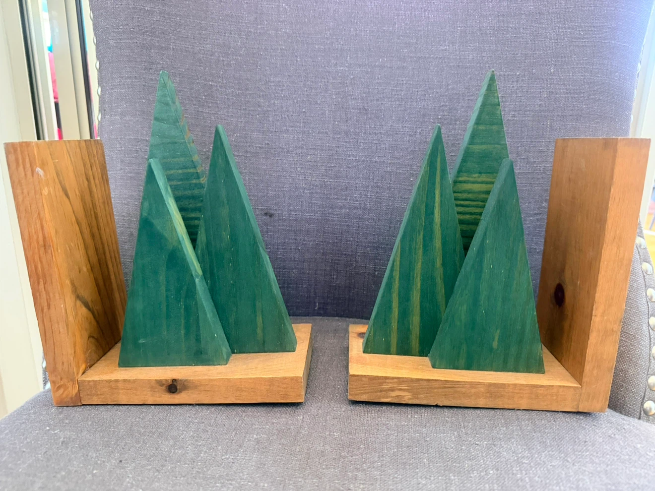 Wooden Forest Tree Bookends