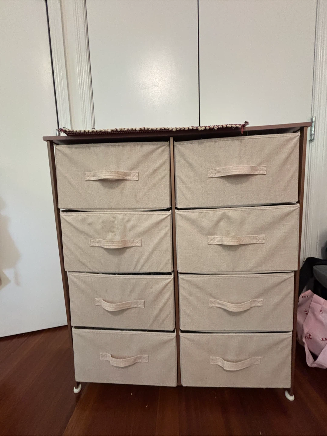 Pink 8-Drawer Dresser with Wooden Top - photo 5