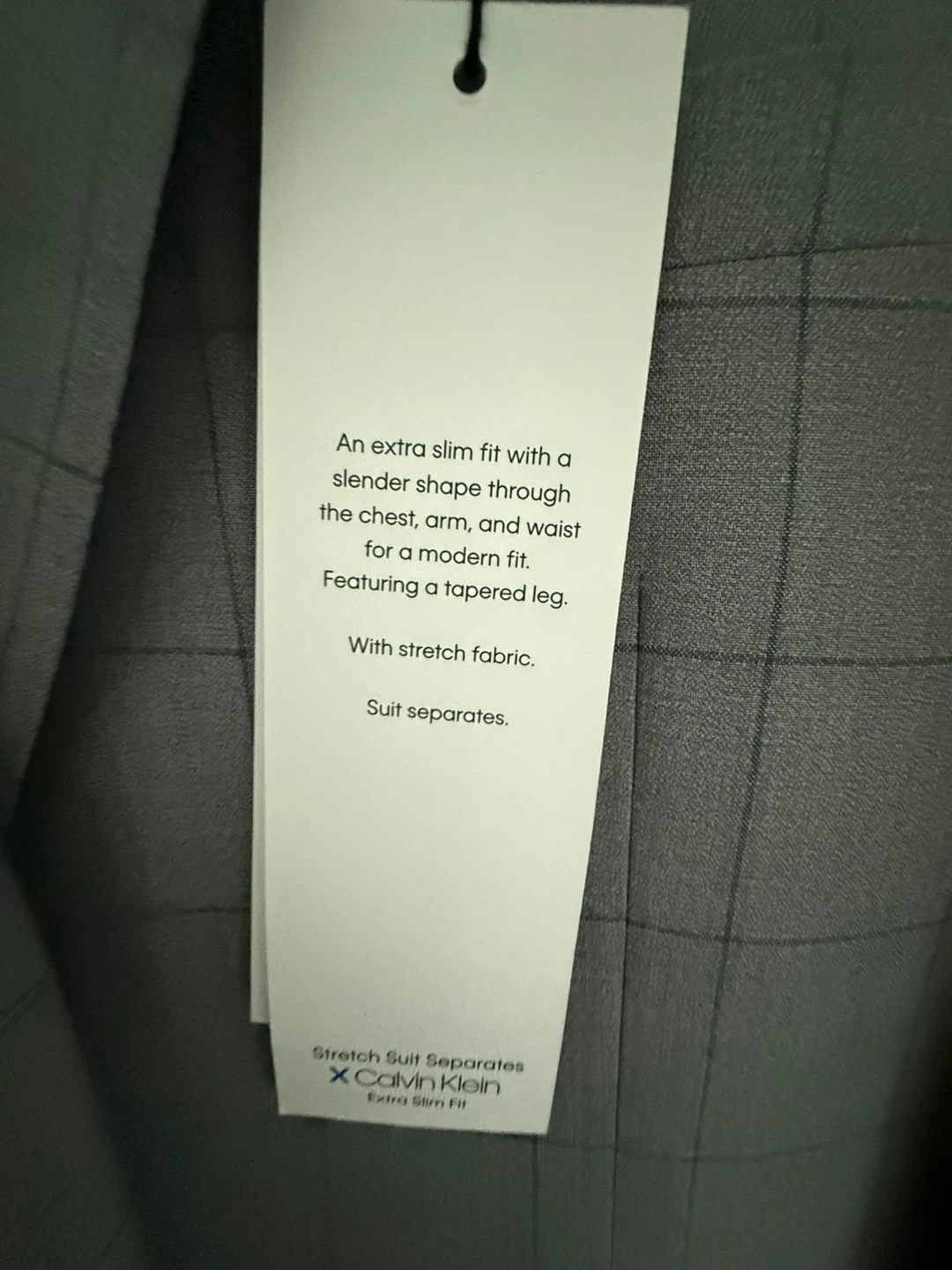 Calvin Klein Men's Grey Plaid Suit - 33W x 32L - photo 2