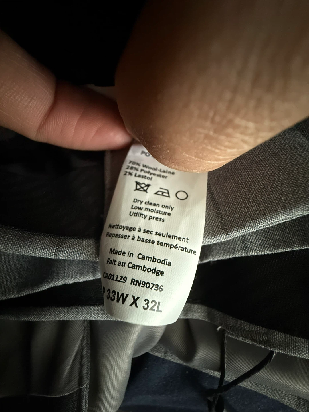Calvin Klein Men's Grey Plaid Suit - 33W x 32L - photo 3