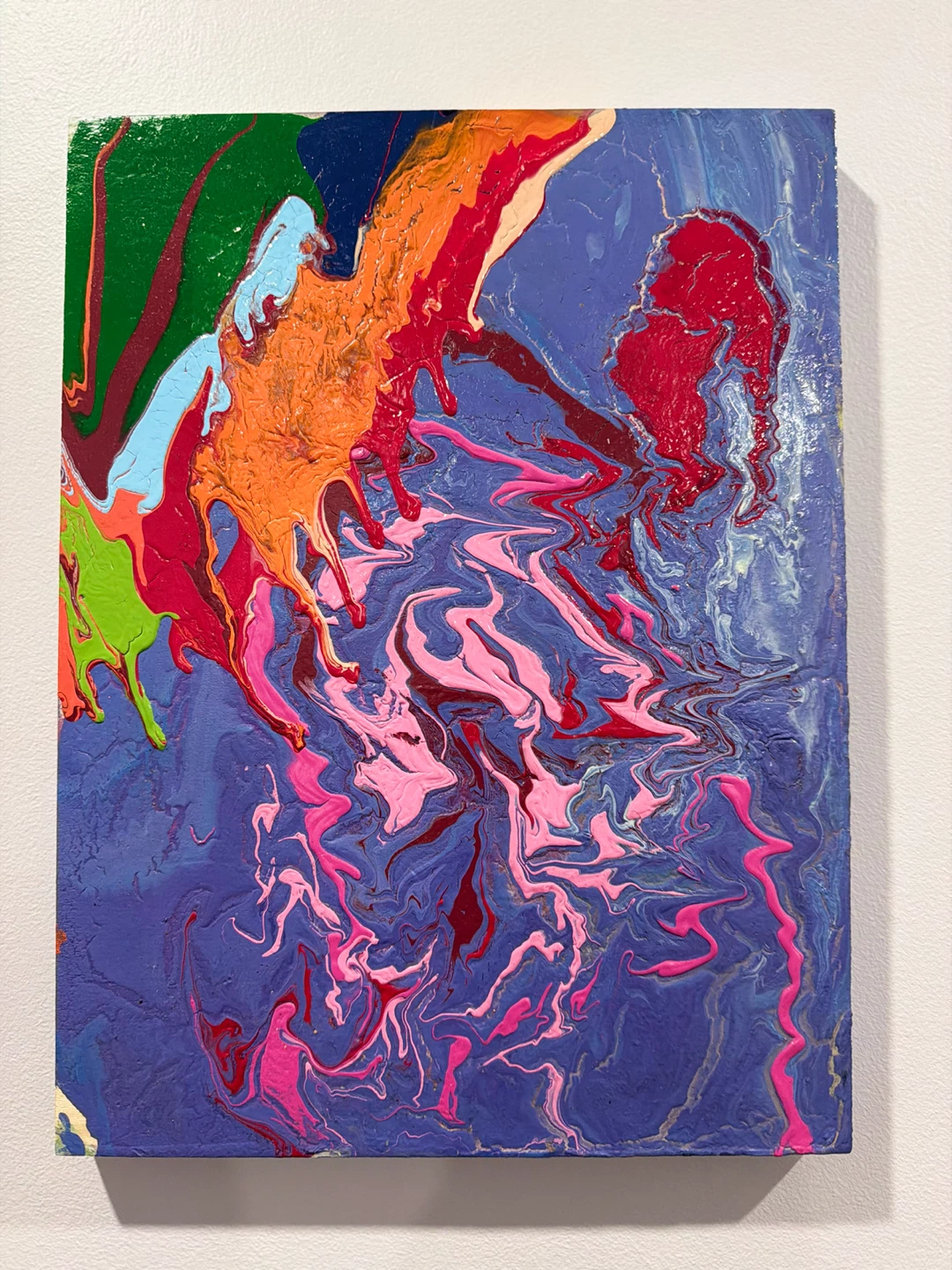 Abstract painting on wooden canvas - photo 2