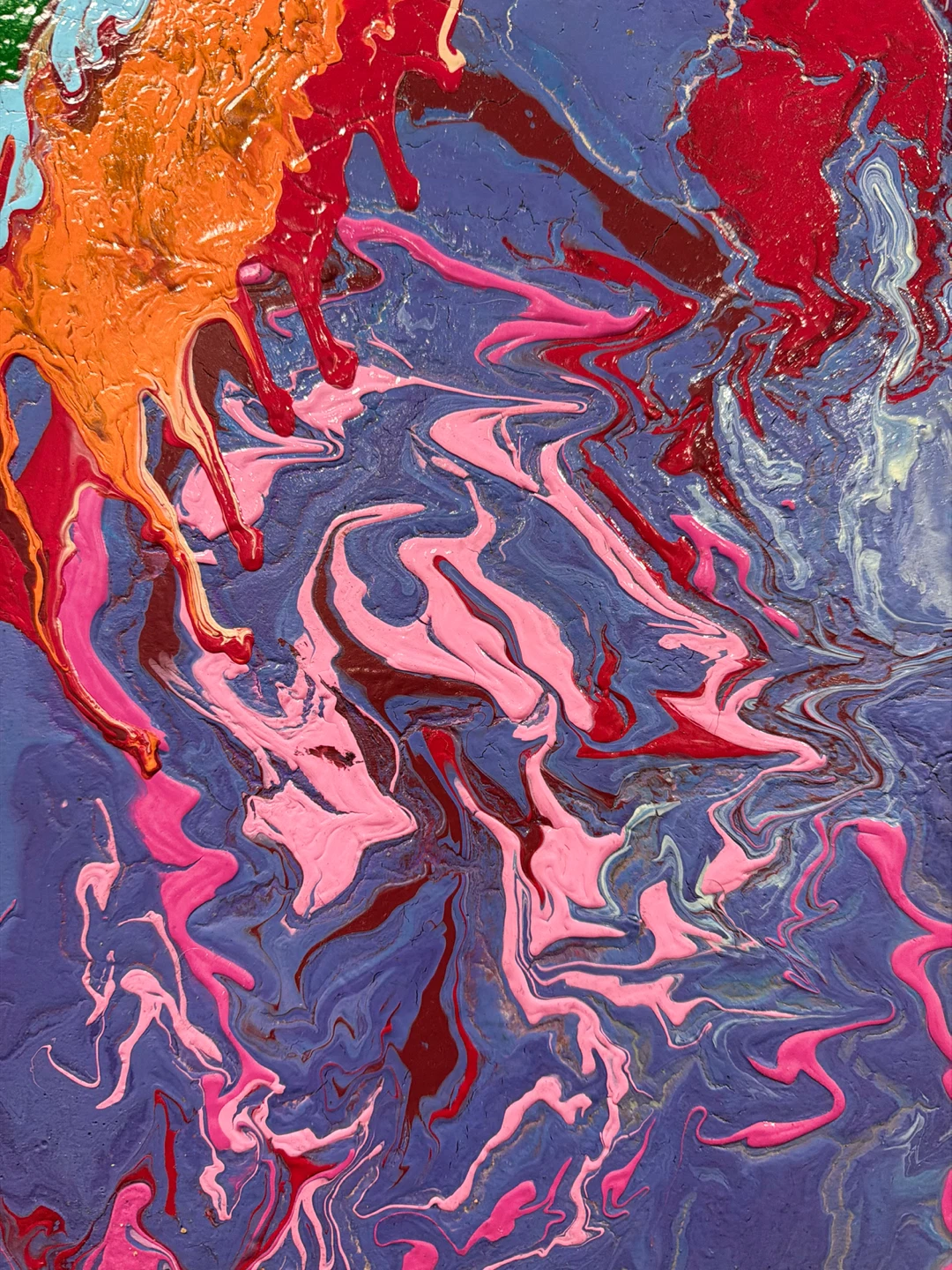 Abstract painting on wooden canvas - photo 3