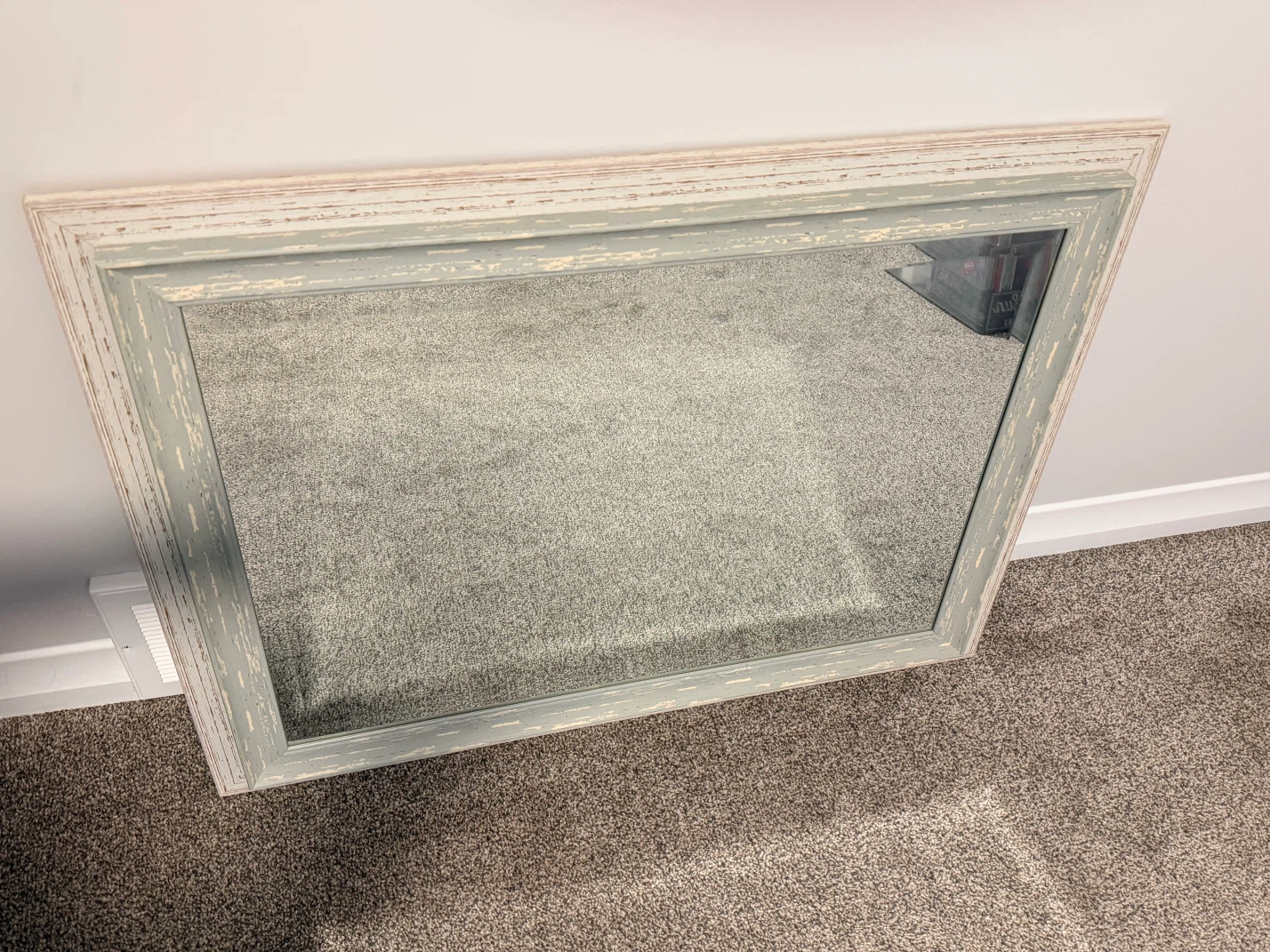 Distressed Wood Framed Mirror
