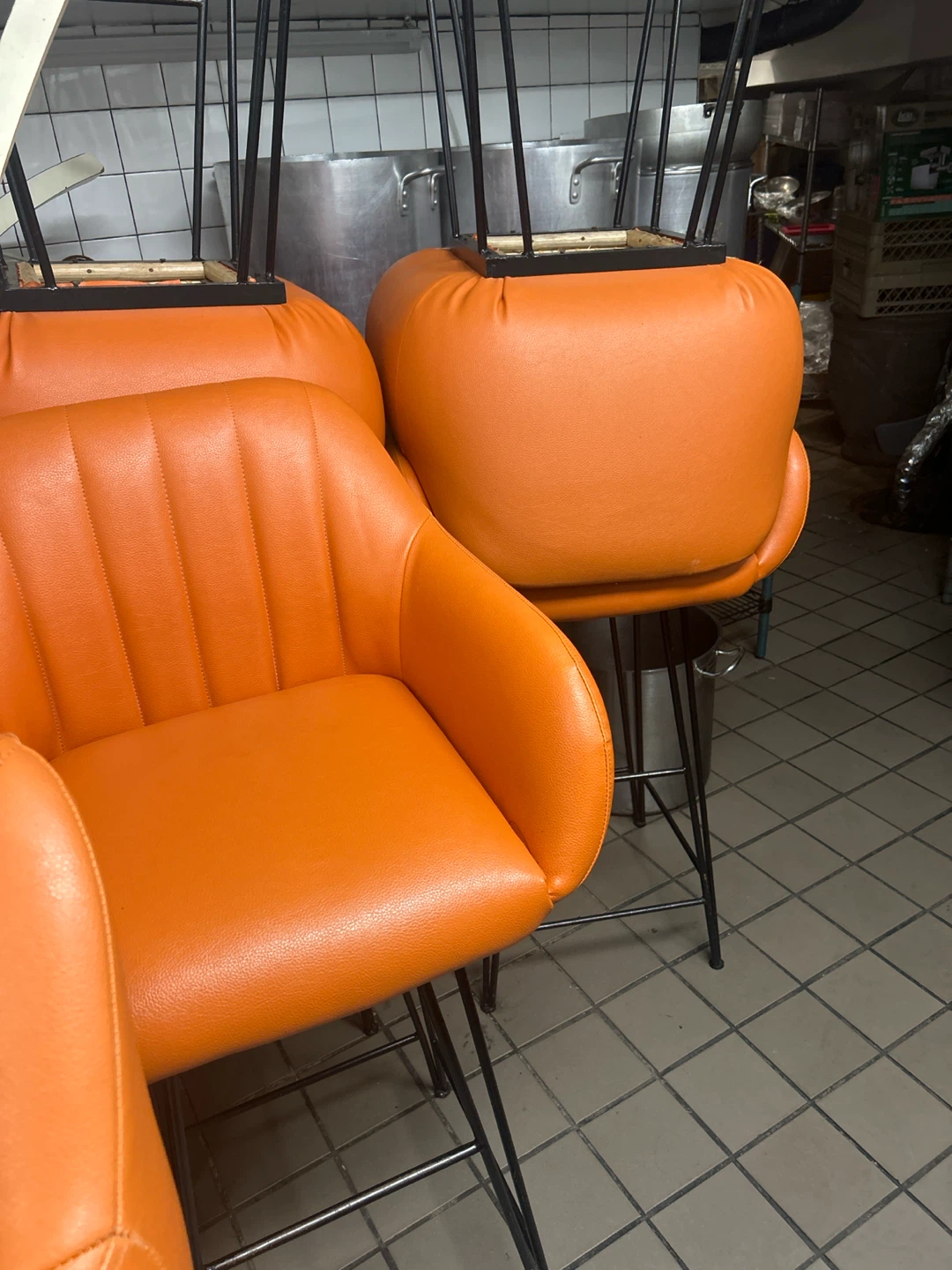 Orange Bar Stools (Set of 3) - photo 2