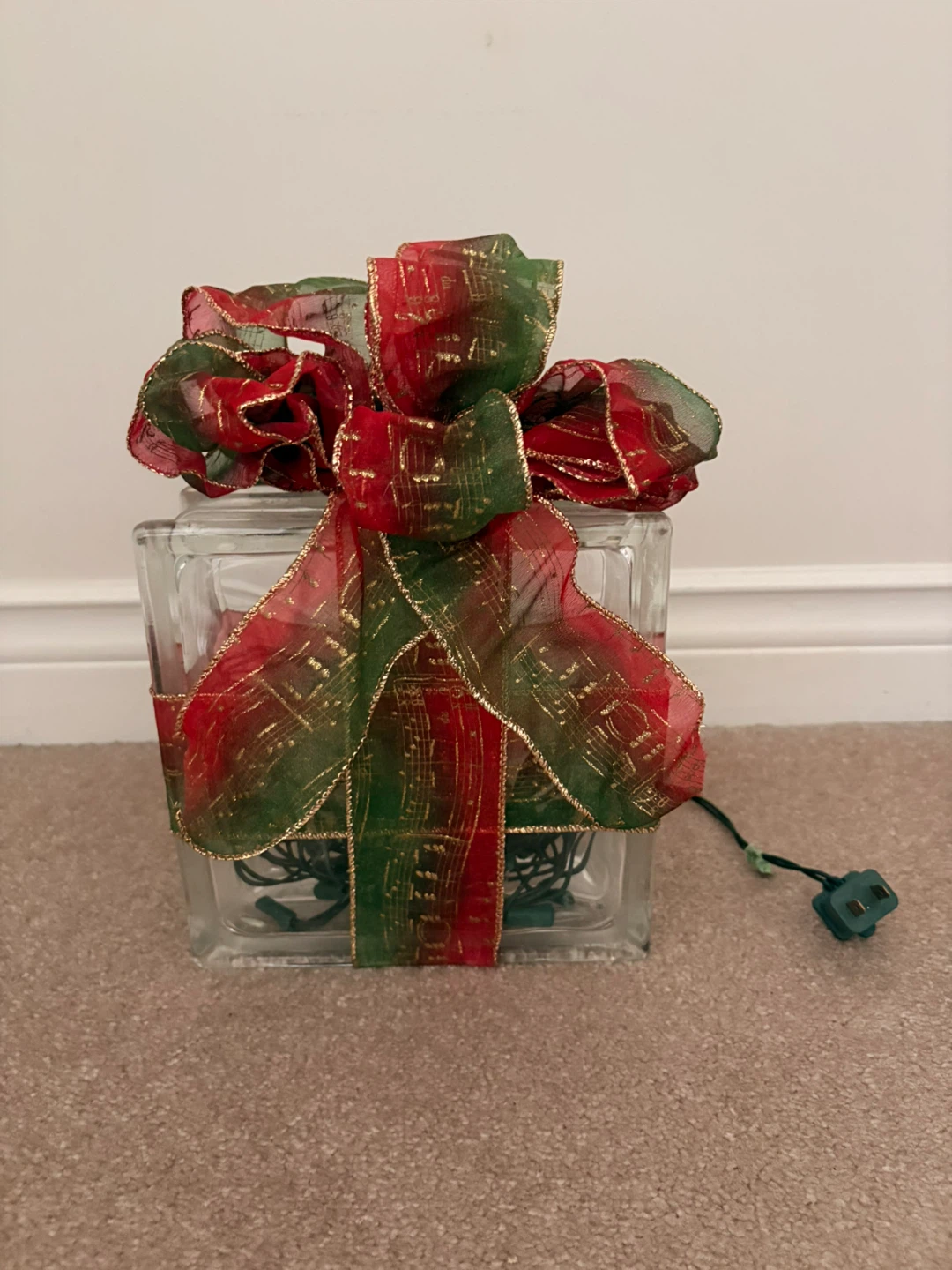 Glass block holiday light decoration - photo 2