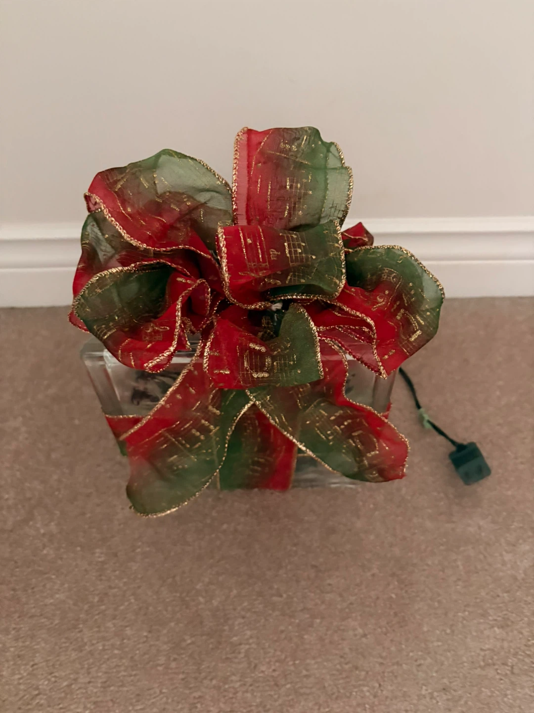 Glass block holiday light decoration - photo 4