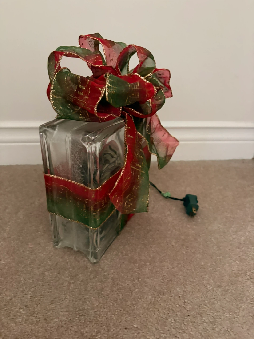 Glass block holiday light decoration - photo 5