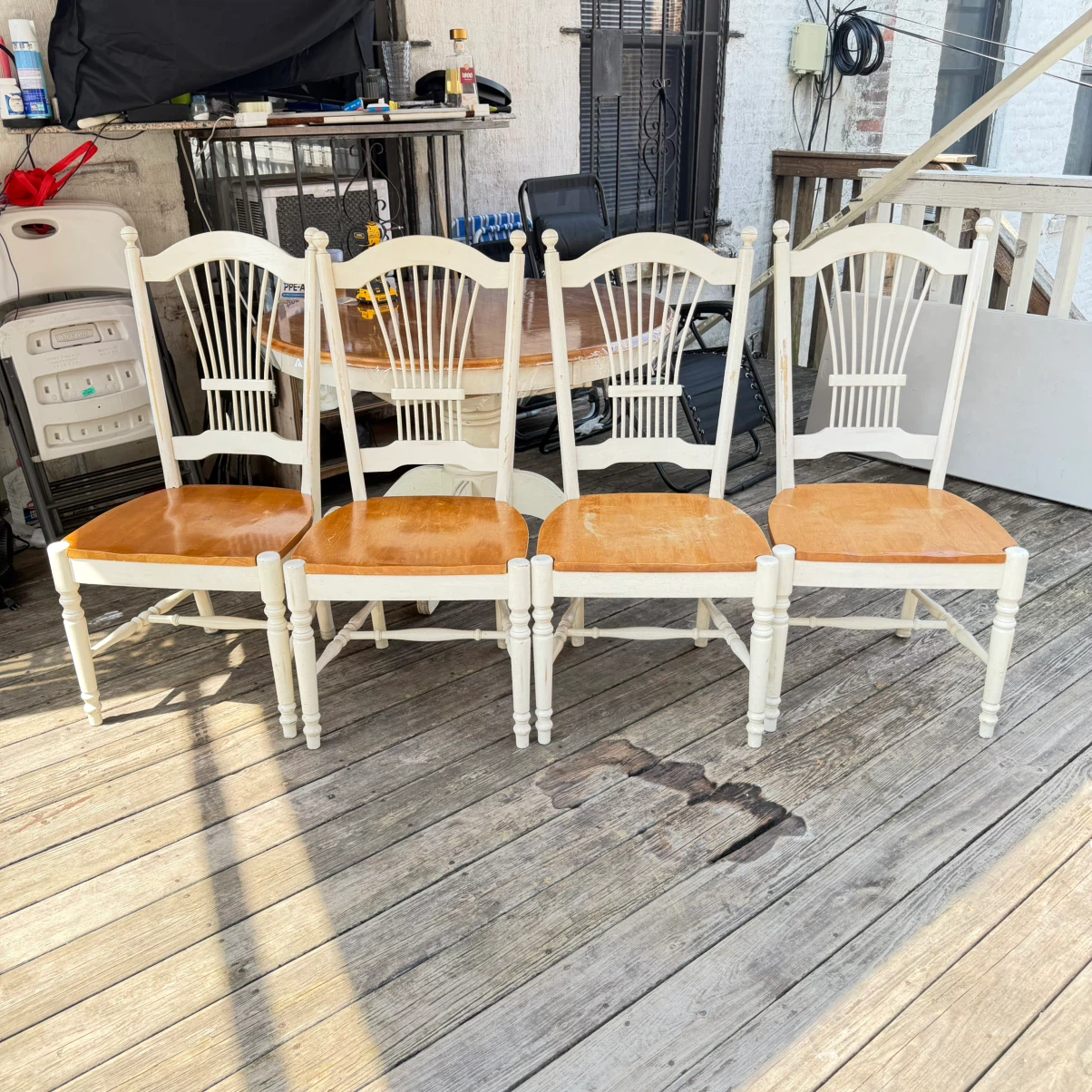 Set of 4 Wooden Dining Chairs