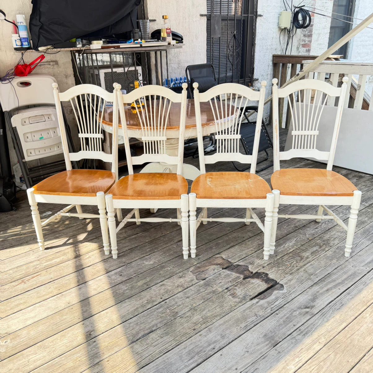 Set of 4 Wooden Dining Chairs - photo 2