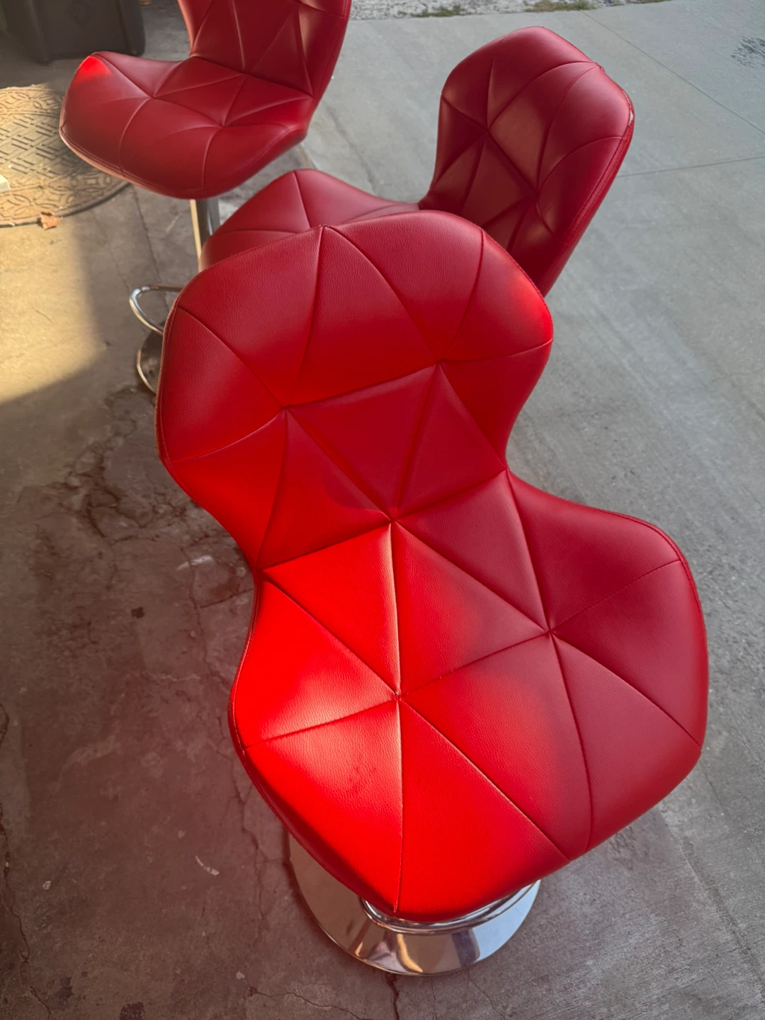 Red Bar Stools (Set of 3)