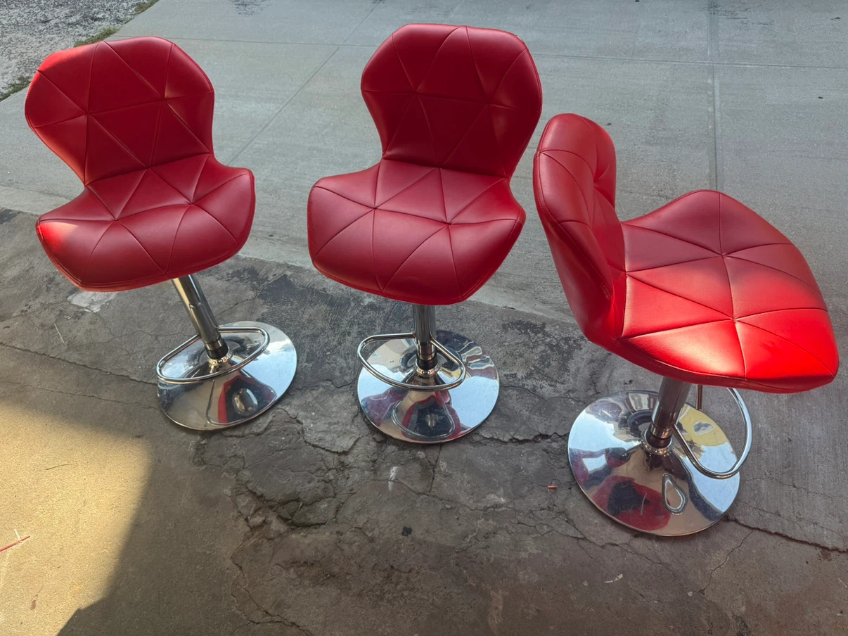 Red Bar Stools (Set of 3) - photo 2