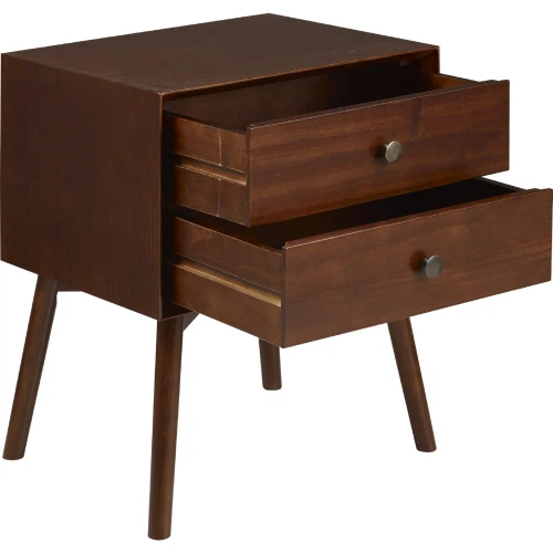 New Mid Century 2-Drawer Solid Wood Nightstand - photo 3