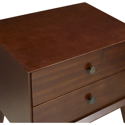 New Mid Century 2-Drawer Solid Wood Nightstand - photo 4