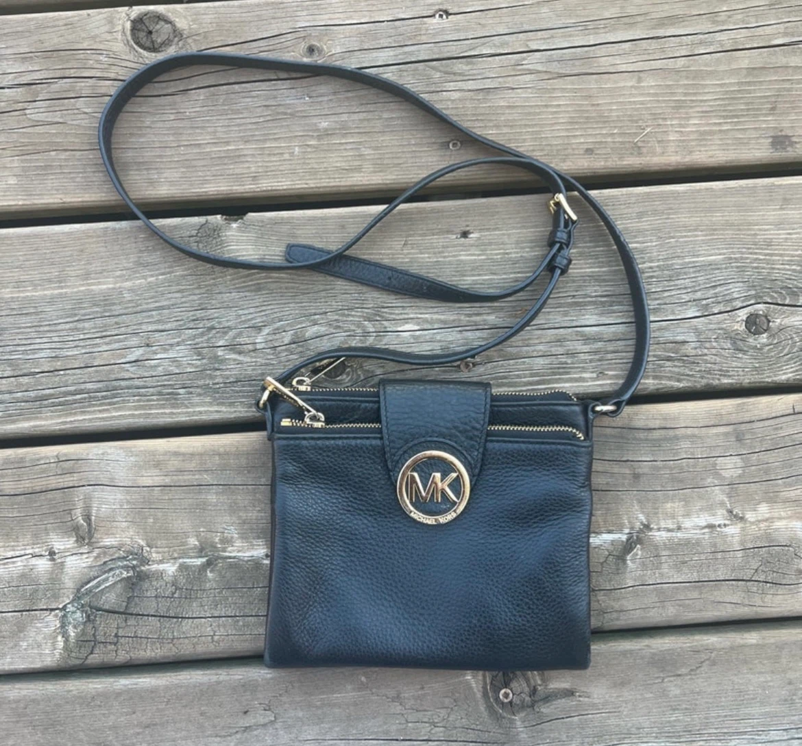 Michael Kors Black Leather Crossbody Bag