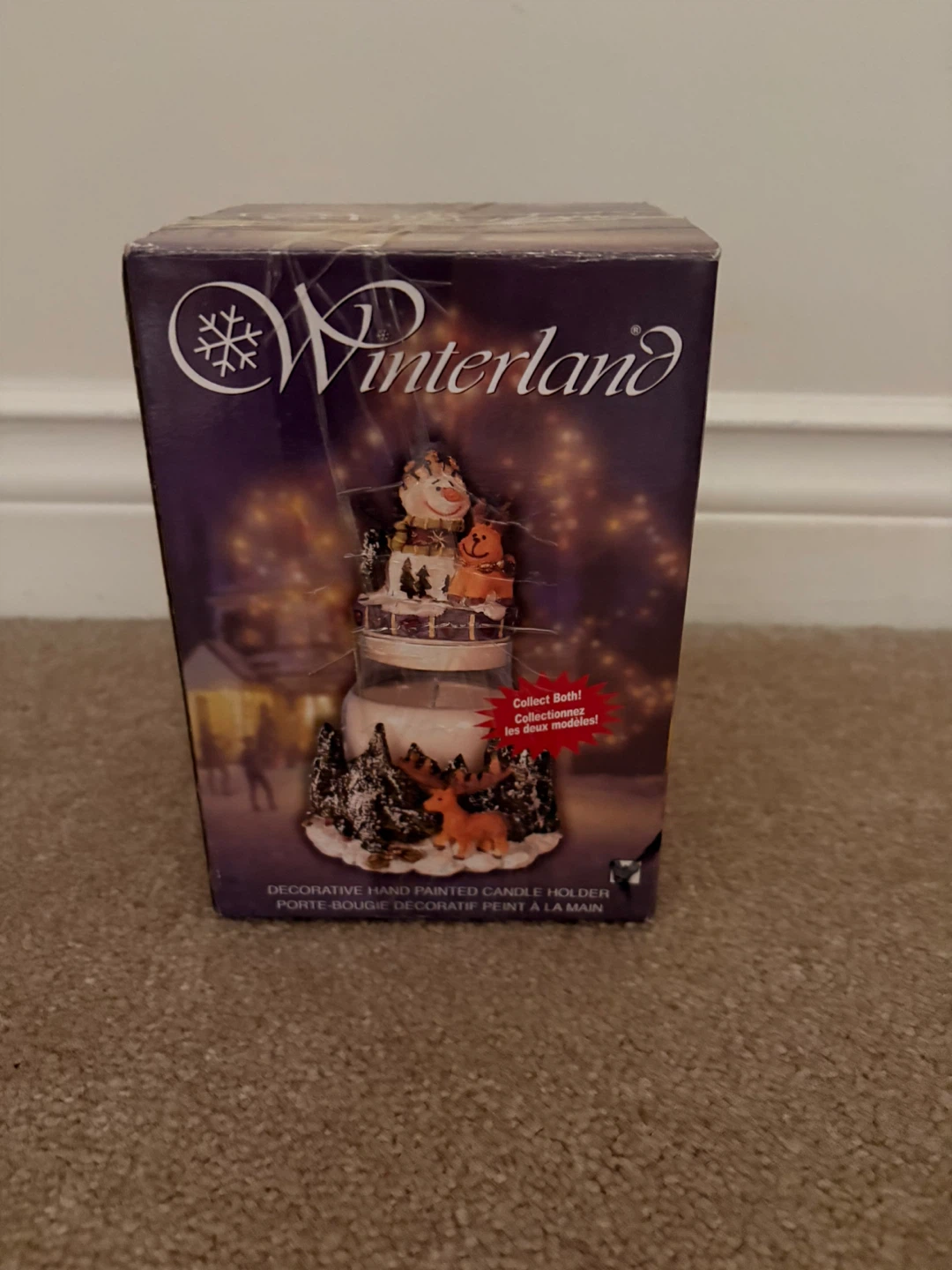 Winterland Decorative Hand Painted Candle Holder