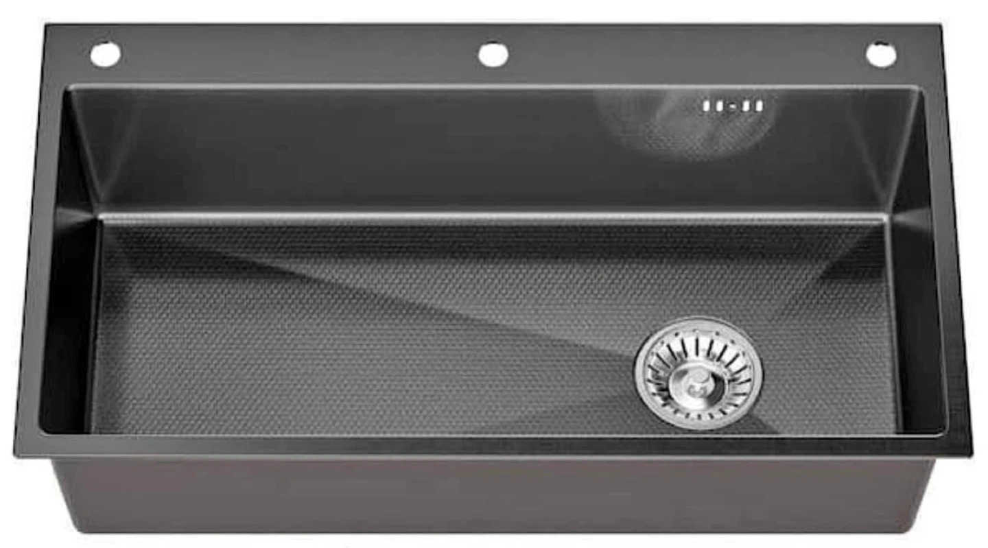 30 in. Drop-in/Undermount Single Bowl 16-Gauge Black Stainless - photo 3