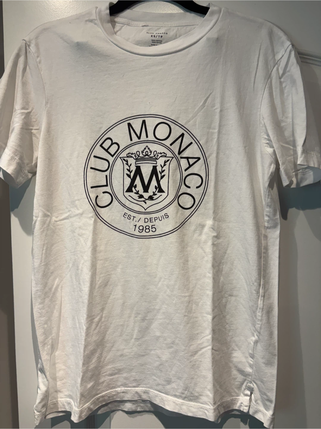 Club Monaco White Cotton T-Shirt - XS men’s
