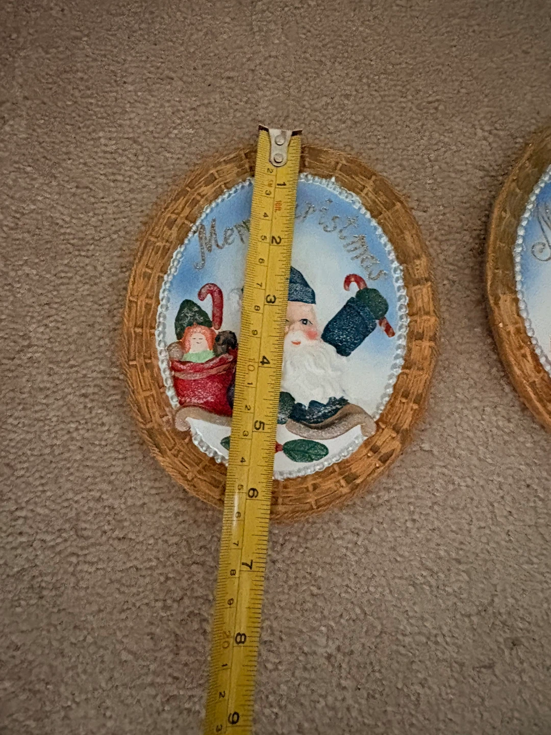 Pair of Christmas Wall Hangings - Santa & Snowman - photo 5